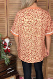 Leopard & floral multi color printed short sleeve women tops XCH13567 CS6