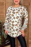 Plus size leopard long sleeve printed women top XCH11727 (BS4 AS11
