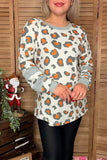 Plus size leopard long sleeve printed women top XCH11727 (BS4 AS11