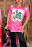 Valentine Believe love pink short sleeve women t-shirt DLH13524