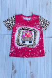 XOXO leopard & hearts printed short sleeve girls t-shirt DLH2738