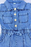 One piece soft denim toddler girls jumpsuit 250936M
