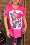 Western Valentine LOVE printed pink women t-shirt XCH13490C IS17 GS10