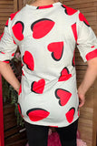 Hearts printed short sleeve women top w/v-neckline GJQ12512 (CS7)