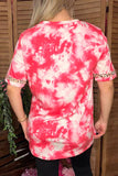 Valentine Hugs & Kissed Leopard hearts printed tie-dye women t-shirt DLH12875