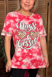 Valentine Hugs & Kissed Leopard hearts printed tie-dye women t-shirt DLH12875