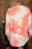 Glitter "Coffee is my Valentine" long sleeve coral tie-dye women shirts XCH14621