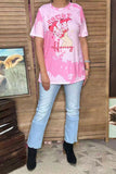 Valentine HOWDY honey boots printed short sleeve women t-shirt XCH14623