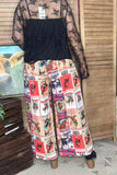 Rodeo western printed wide legs women pant XCH16772