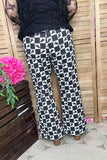 Western horse riding patterns denim jeans flare legs women pant XCH16893 Gfloor