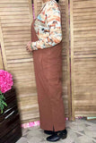 One piece cotton adjustable wide leg brown women jumpsuit XCH16818 Bfloor