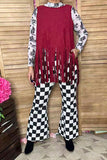 Suede burgundy tank top w/fringe tassels GJQ13295 CS7
