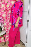 Women's sets wholesale Fuchsia prints top & pant 2pc clothing sets GJQ16034 FS1