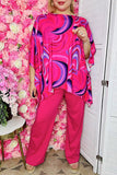 Women's sets wholesale Fuchsia prints top & pant 2pc clothing sets GJQ16034 FS1
