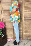 Southern Stitch Brand floral double ruffle short sleeve women top GJQ16389