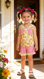 Buy children clothing vendors Pineapple & Polka dots top shorts 2pc girls sets XCH04019 (A4S2)