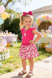 XCH04017 Bunny printed top & floral shorts 2pcs girls sets A8S5