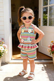 Toddler girl colorful striped knit tank top & shorts set 251277M A13S1