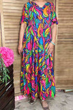 Southern Stitch Women's Maxi Dress Rose Abstract Print & Bell sleeves XCH16585