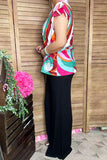 Southern Stitch Boutique clothing suppliers Abstract prints cap sleeve women's blouse XCH16454