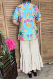 Women's top wholesale floral printed short sleeve t-shirt GJQ13637 (ES7)