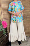 Women's top wholesale floral printed short sleeve t-shirt GJQ13637 (ES7)