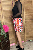XCH13320 Multi color Aztec printed short skirt (FS8)
