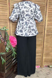Southern Stitch Horse riding printed baby doll short sleeves women blouse GJQ16135 FS5