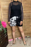 Women's clothing wholesale western cow & black leather women's short BQ14976 GS1
