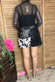Women's clothing wholesale western cow & black leather women's short BQ14976 GS1