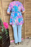 Southern Stitch Multi color leopard printed short sleeve women top GJQ16253 (ES1)