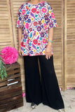 Spring multicolor floral printed short sleeve women top GJQ16622 FS11