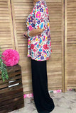 Spring multicolor floral printed short sleeve women top GJQ16622 FS11