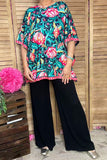 Multi color floral printed poncho casual loose women blouse GJQ16326(CS2)