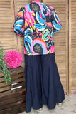 Multi color western patterns printed puff long sleeve women blouse BQ16287 (FS1)