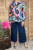 Multi color western patterns printed puff long sleeve women blouse BQ16287 (FS1)