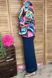 Multi color western patterns printed puff long sleeve women blouse BQ16287 (FS1)