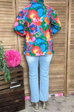 Southern Stitch floral printed long sleeve women's blouse wholesale BQ16306 GS1