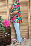 Trendy floral short sleeve women boutique blouse Southern Stitch GJQ16397 IS2