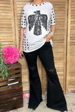 Ladies t-shirt wholesale Eagle & Stars printed short sleeve women top DLH14782 IS18