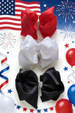 Black double layer hair bows 7.5" with rhinestones (4PCS/$10.00)