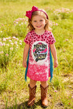 THE THUNDER ROLLS & THE LIGHTNING STRIKES Pink leopard dress DLH2305 (A2S6)(A1S4)