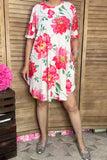 Wholesale High-low style floral printed short sleeves women dresses YMY13143 AS11