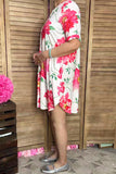 Wholesale High-low style floral printed short sleeves women dresses YMY13143 AS11