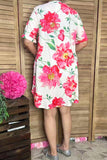 Wholesale High-low style floral printed short sleeves women dresses YMY13143 AS11