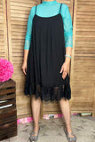 Southern Stitch Black spaghetti strap dress extender w/lace detailing FW7170-3