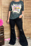 Western BACK TO THE 90`S tie dye short sleeve women top DLH13854 IS11