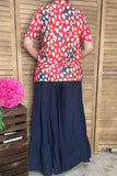 Buy Women blouse Leopard printed & short sleeve & V-neckline GJQ15877 (ES3)