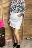 Southern Stitch Mom and me white denim rhinestone fringe women's skirt DLH13758 IS9