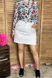 Southern Stitch Mom and me white denim rhinestone fringe women's skirt DLH13758 IS9